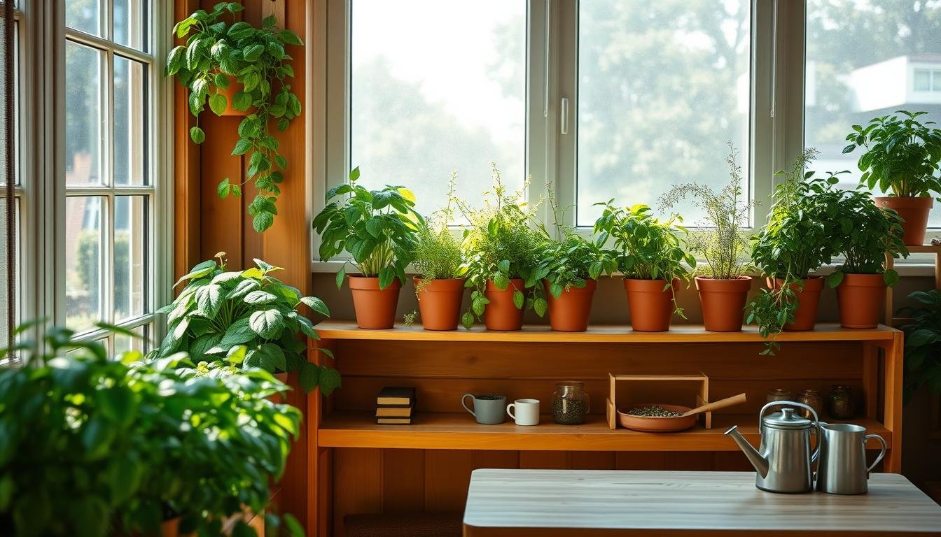 Indoor herb gardening